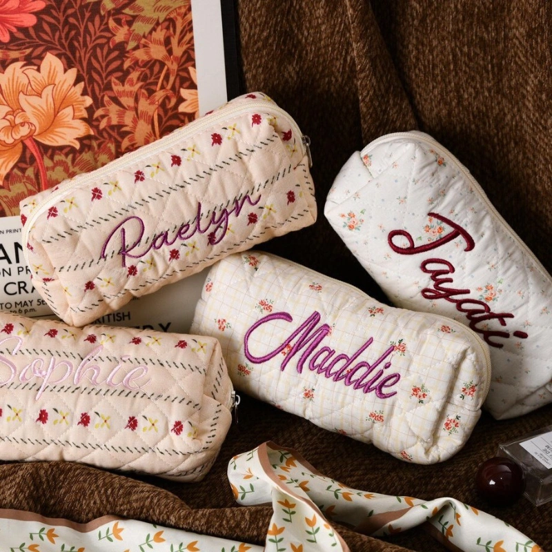 Personalized Embroidered Makeup Brush Bag/Pencil Case