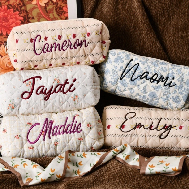 Personalized Embroidered Makeup Brush Bag/Pencil Case