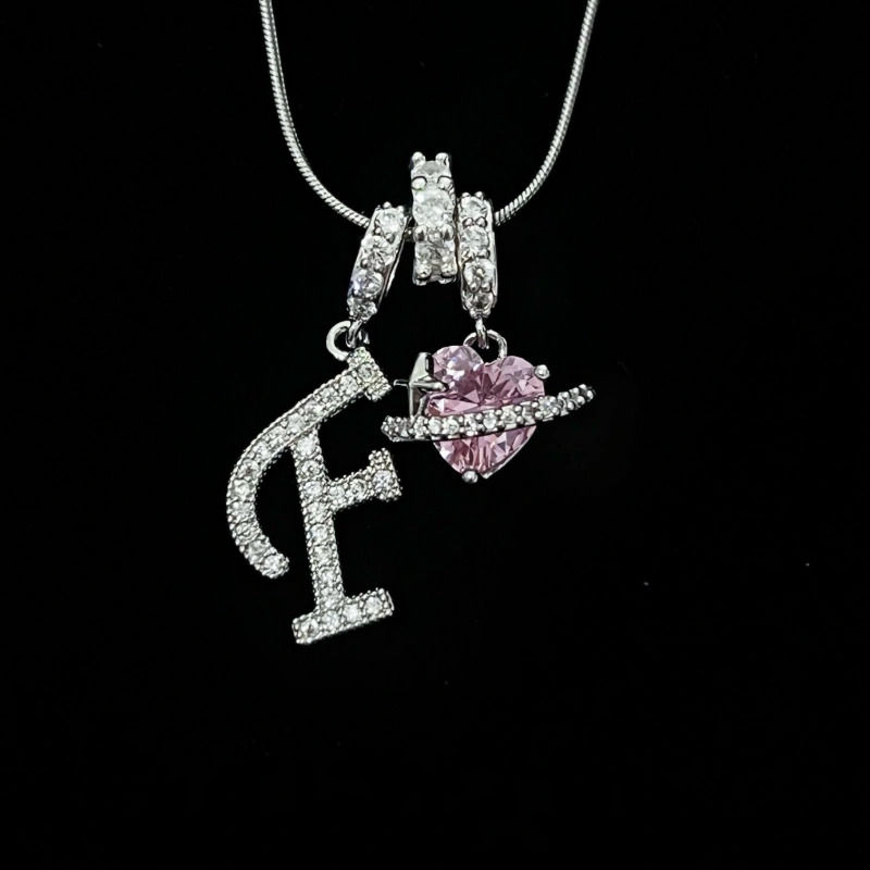 Personalized Initial Zircon Silver Necklace– Birthday Gift, Valentine's Day Gift