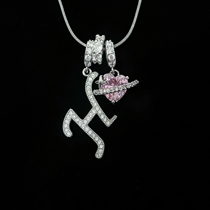 Personalized Initial Zircon Silver Necklace– Birthday Gift, Valentine's Day Gift