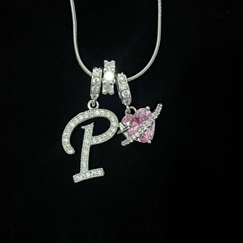 Personalized Initial Zircon Silver Necklace– Birthday Gift, Valentine's Day Gift