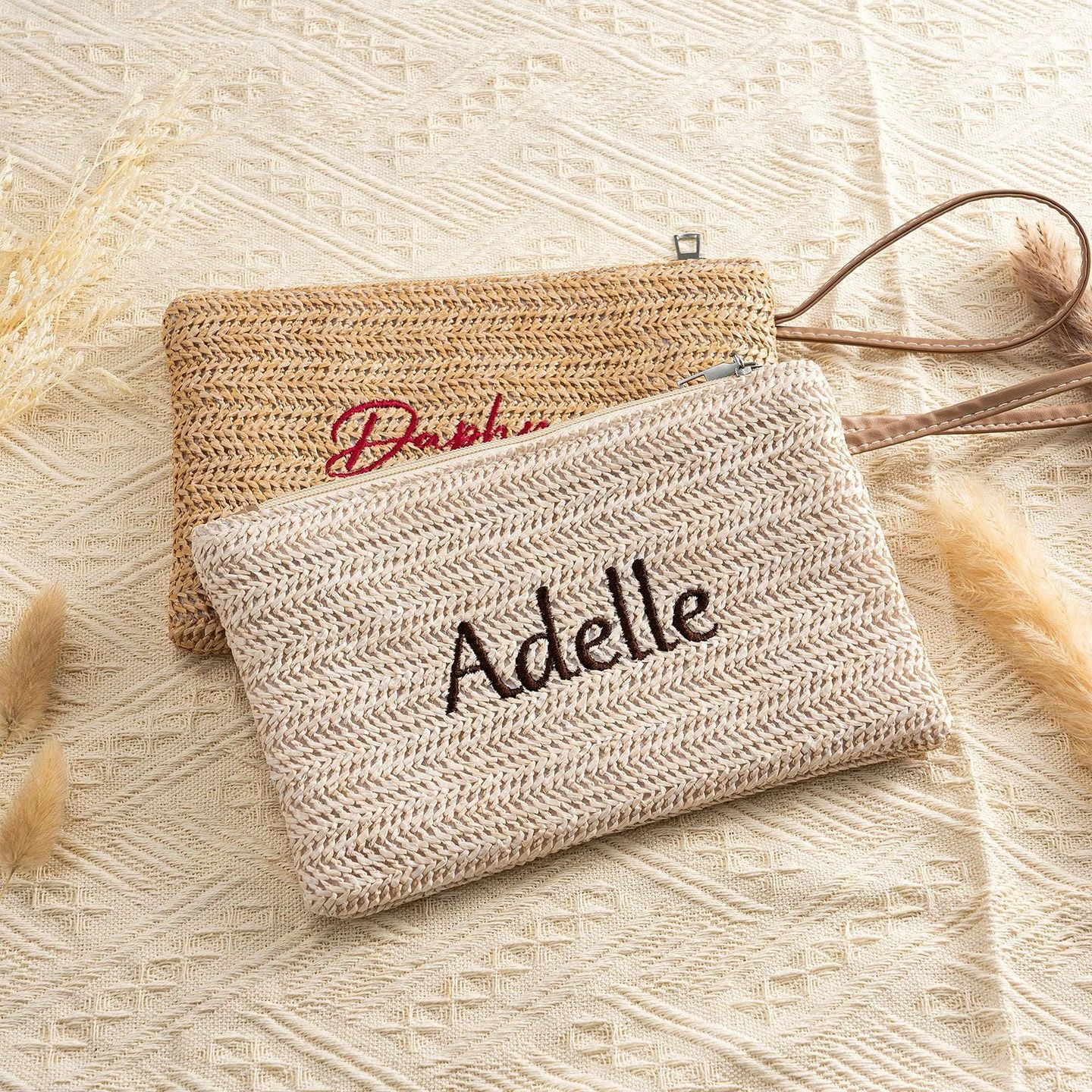 Custom Letter Straw Storage Bag