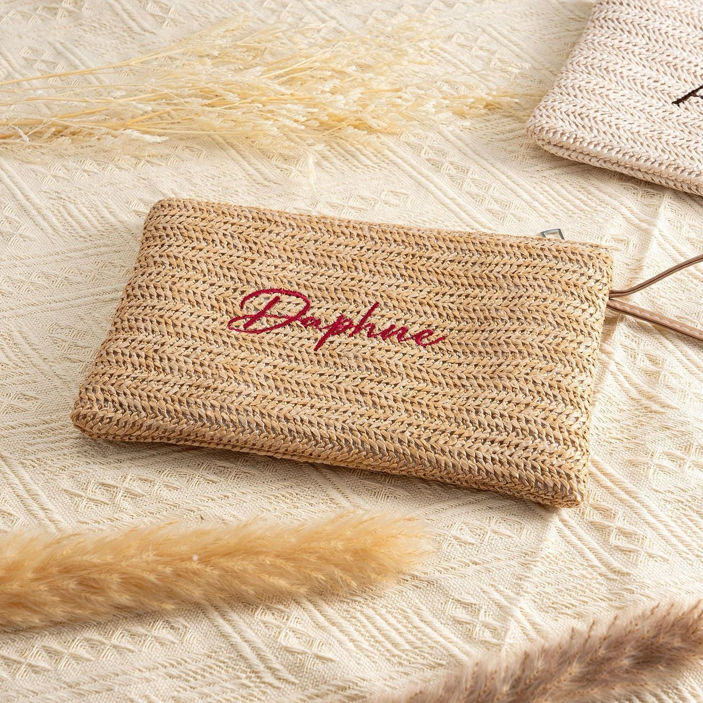 Custom Letter Straw Storage Bag