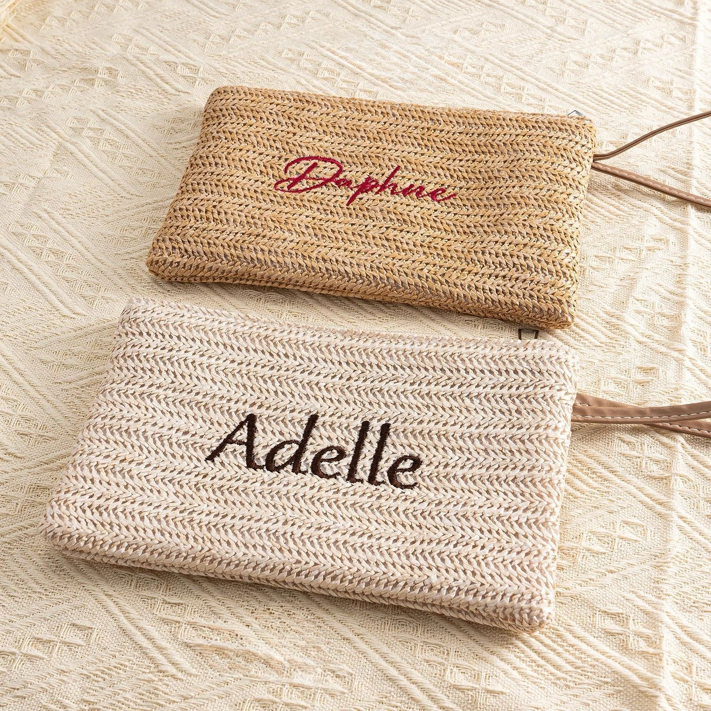 Custom Letter Straw Storage Bag