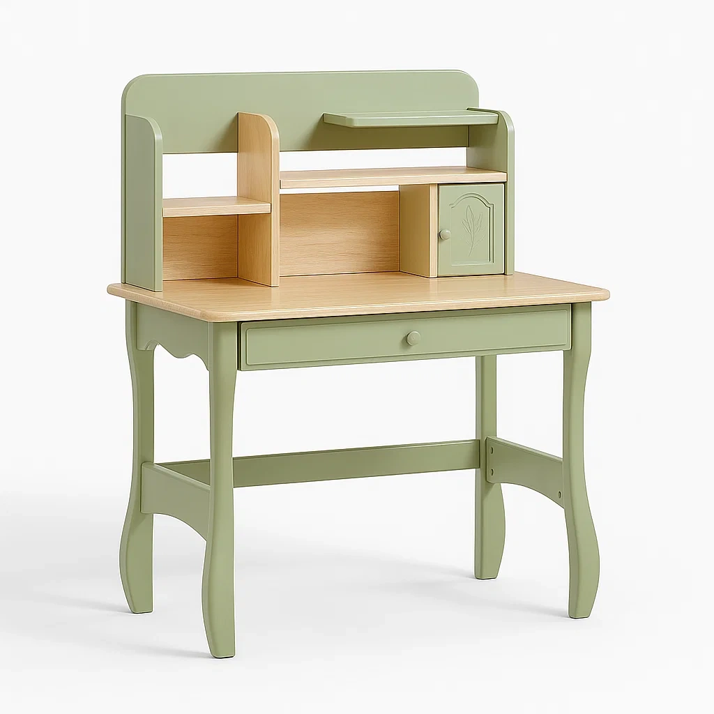 Scrivanie per bambini in legno e MDF verde 100×50×120 cm