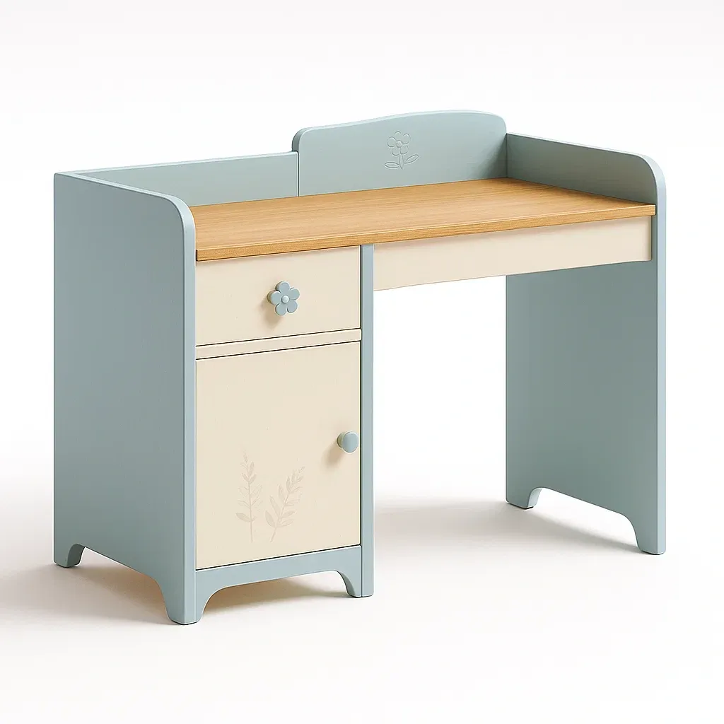 Scrivanie in MDF blu e crema per bambini 98×45×75 cm