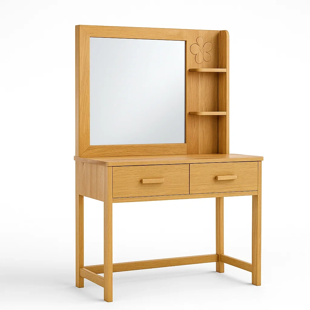 Tavoli trucco in legno di rovere con specchio