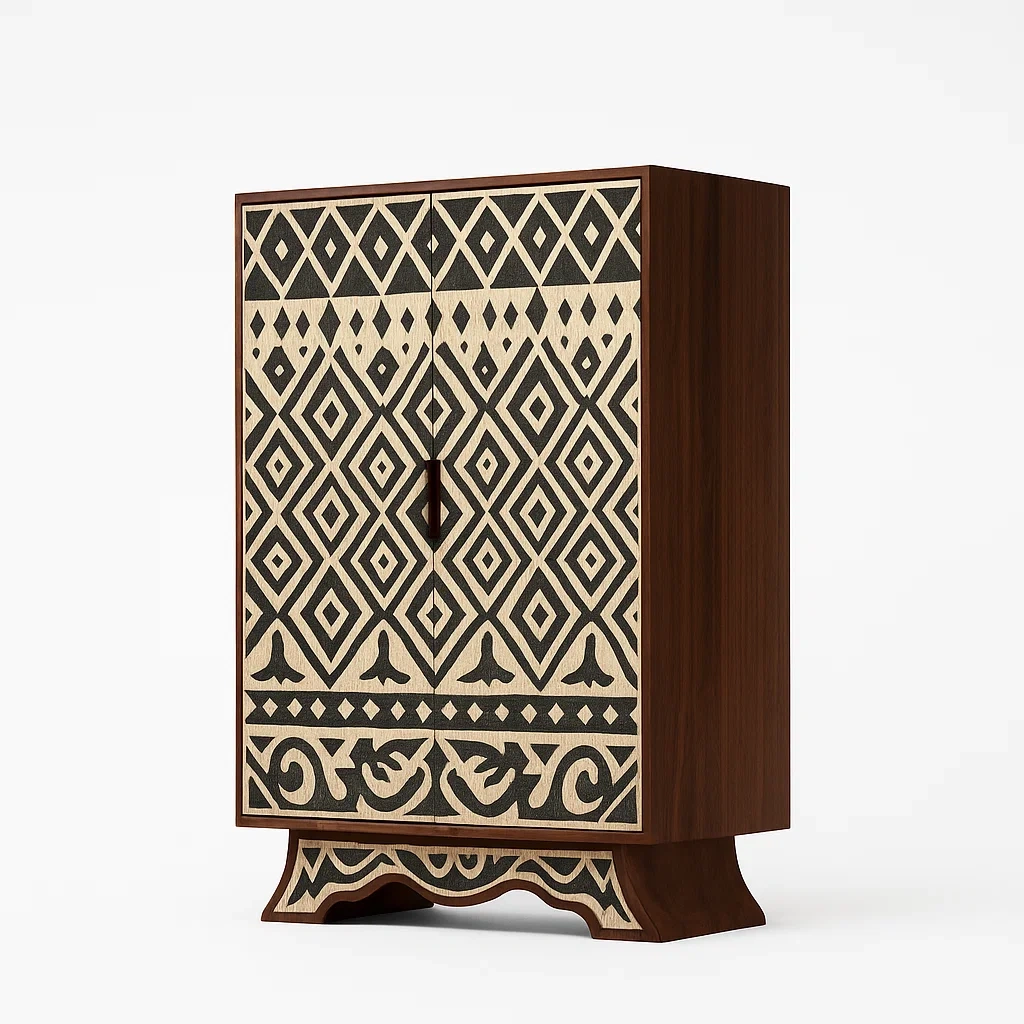 Armadi in legno con motivo geometrico etnico