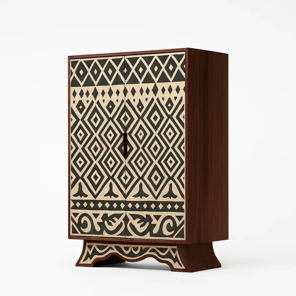 Armadi in legno con motivo geometrico etnico