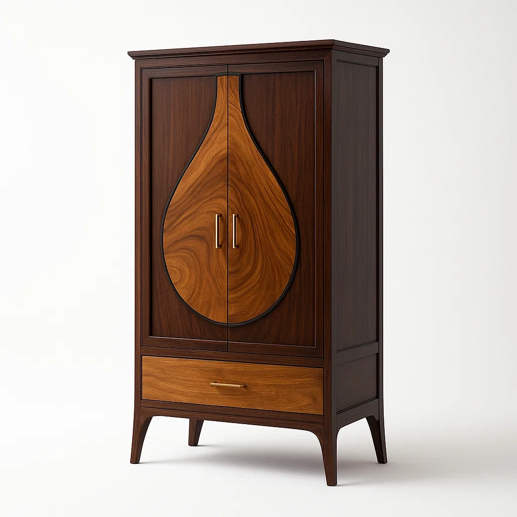 Armadi in legno massello a due ante con cassetto