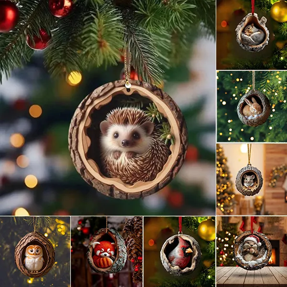 🎁❤️Handmade forest animal Christmas decorations