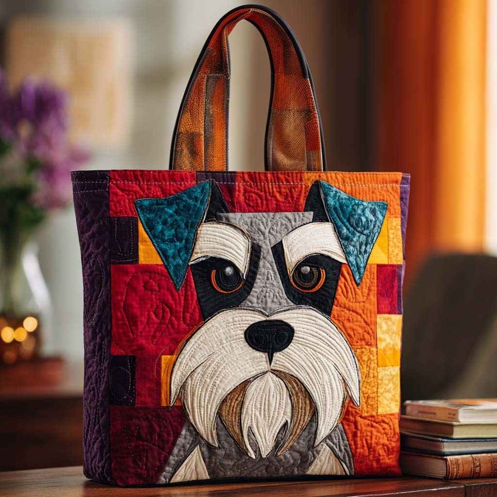 Bold Schnauzer Quilted Tote NCUONT9767