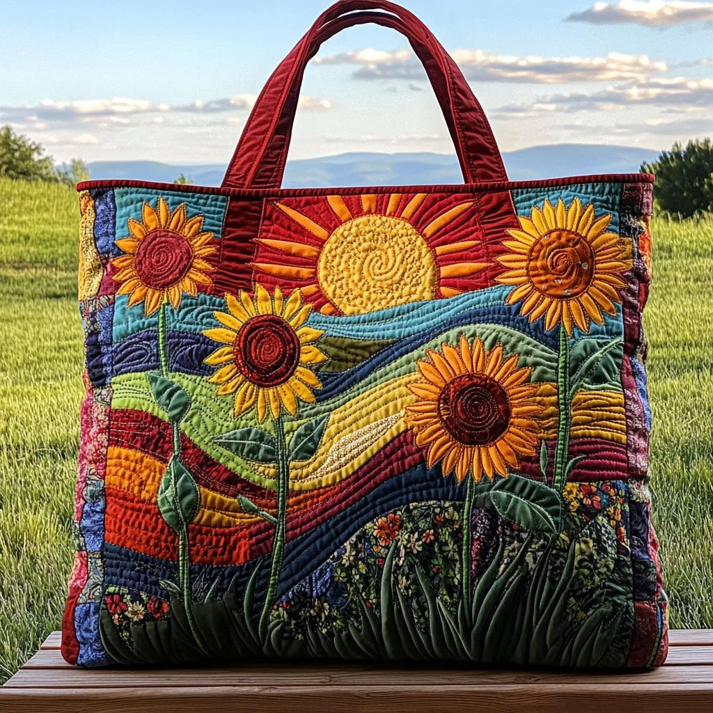 Fields of Joy Quilted Tote Bag