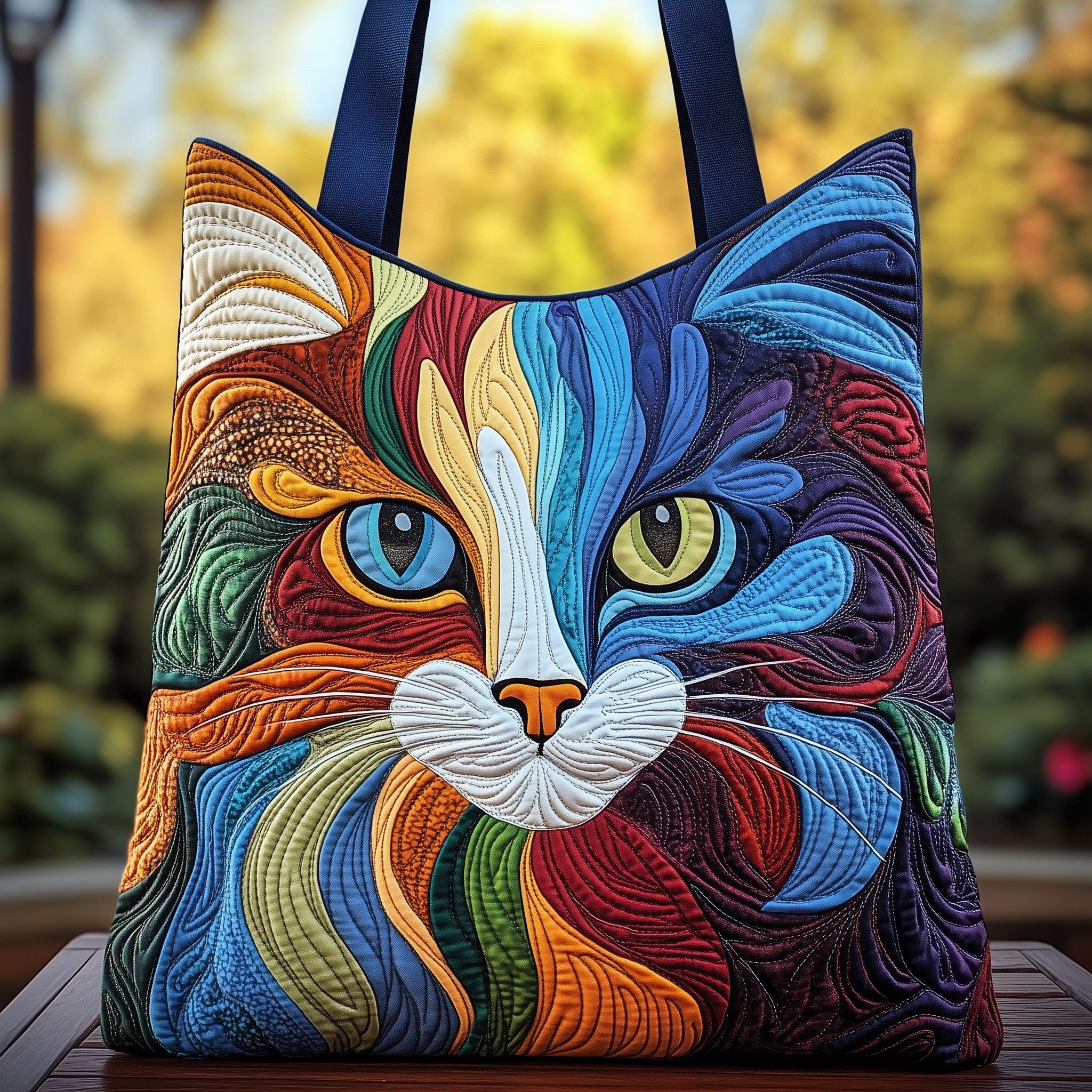 Cat Quilted Tote Bag