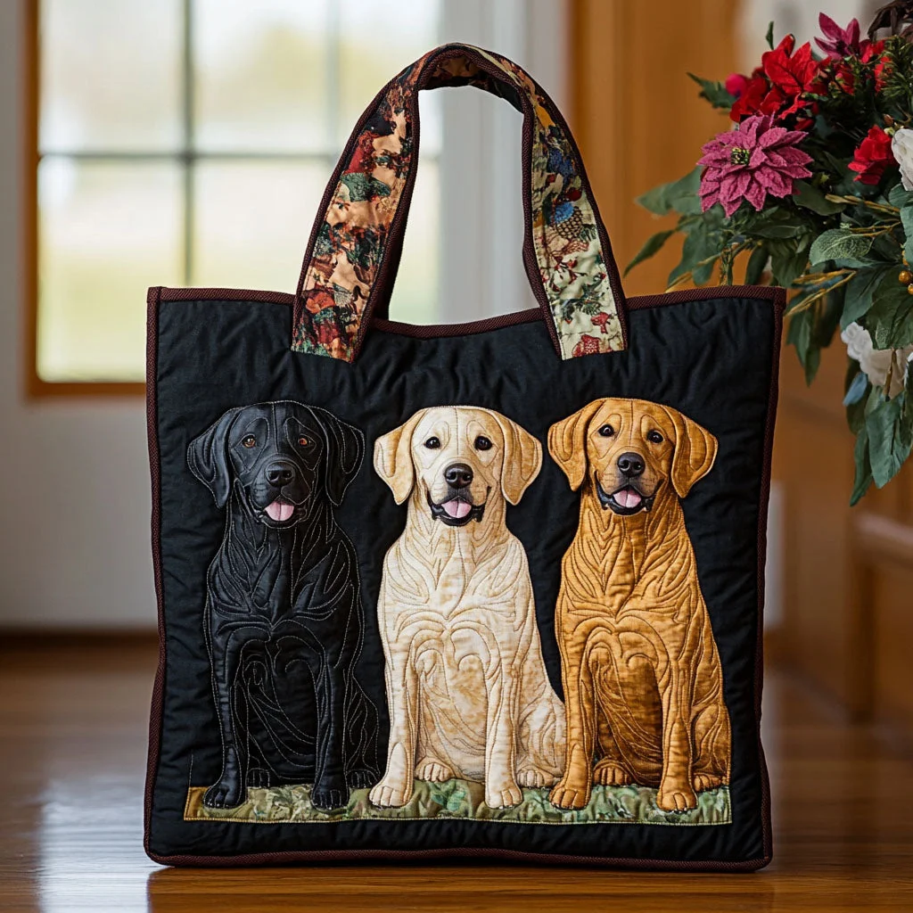 Three Labrador quilted handbags