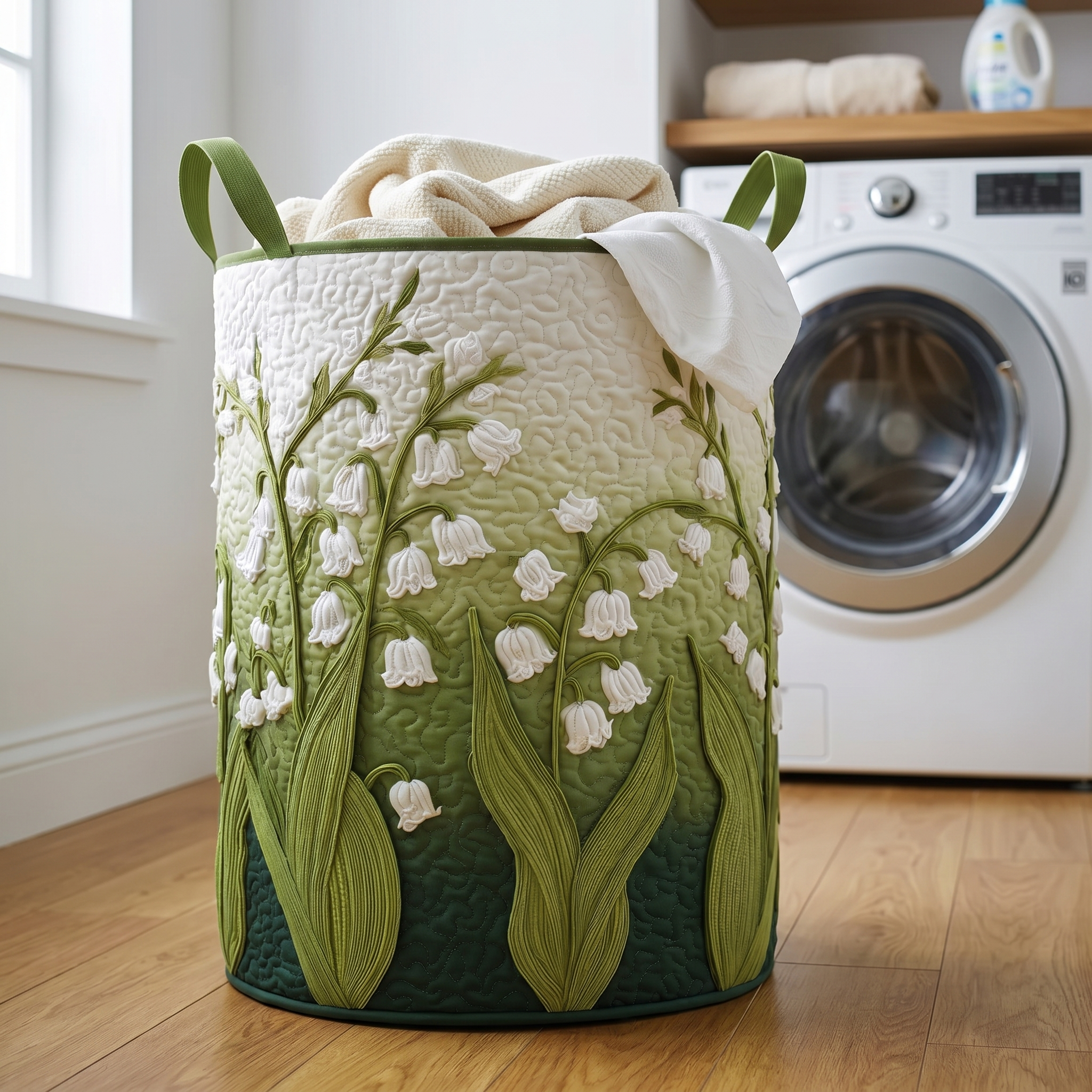 Martha's Quilted Sheep Laundry Basket