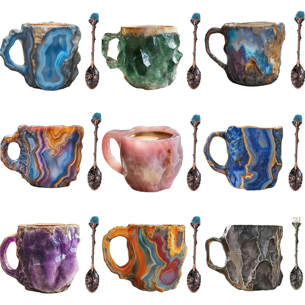 🥃2025 New Gift—BrewCharm Mineral Crystal Coffee Mugs