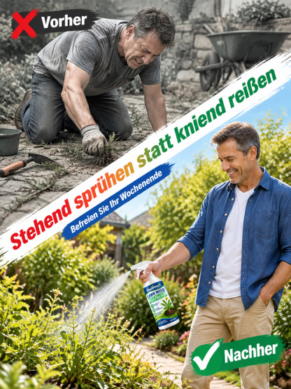 [Wirkt bis in die Wurzeln] Spray zur Unkrautbekämpfung im Rasen | Bio Unkrautvernichter Ohne Glyphosat | Bis zu 5 Jahre Unkrautfrei (-50%)