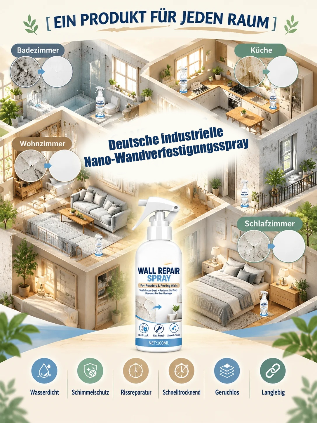 Profi-Reparaturspray gegen Risse & Schimmel