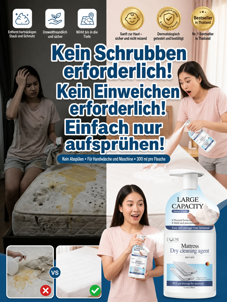 【Ohne Abziehen & Trocknen】Matratzen-Reinigungsspray – Kein Waschen erforderlich