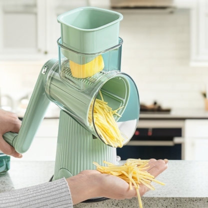 Handbetriebener Multifunktions-Gemüseschneider zum Reiben, Schneiden und Zerkleinern