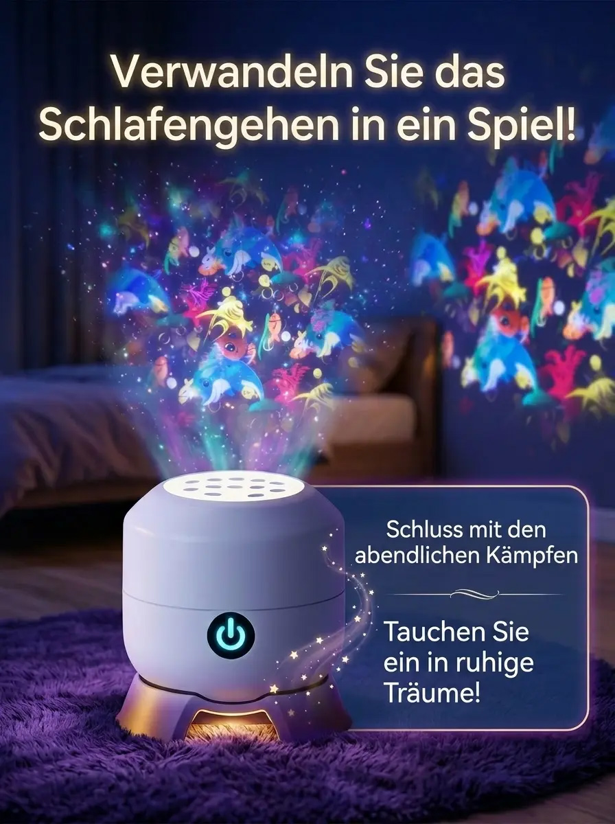 Bunte drehende Festtagsdekoration Lichter– Zauberhafte Unterwasserwelt mit Augenschutz!
