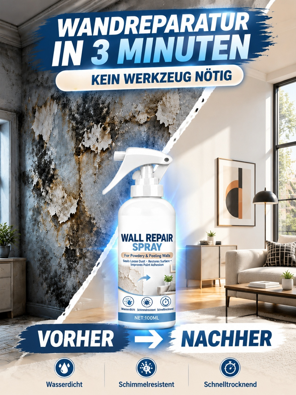 Profi-Reparaturspray gegen Risse & Schimmel