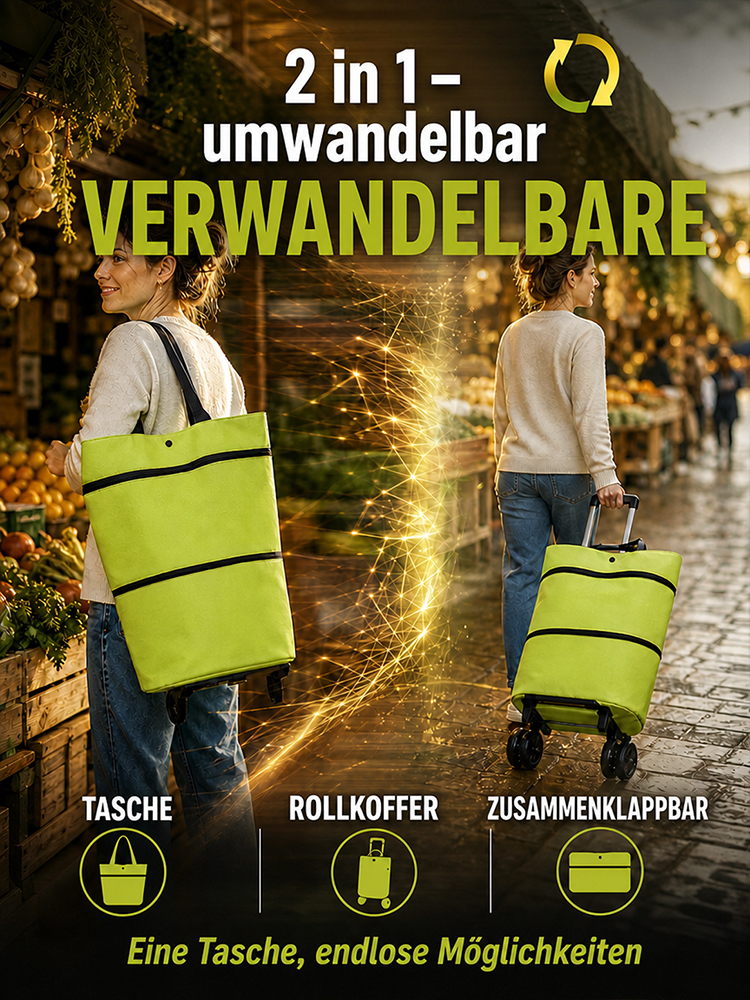 Umweltfreundliche Tragetasche aus Oxford-Stoff mit Rollen