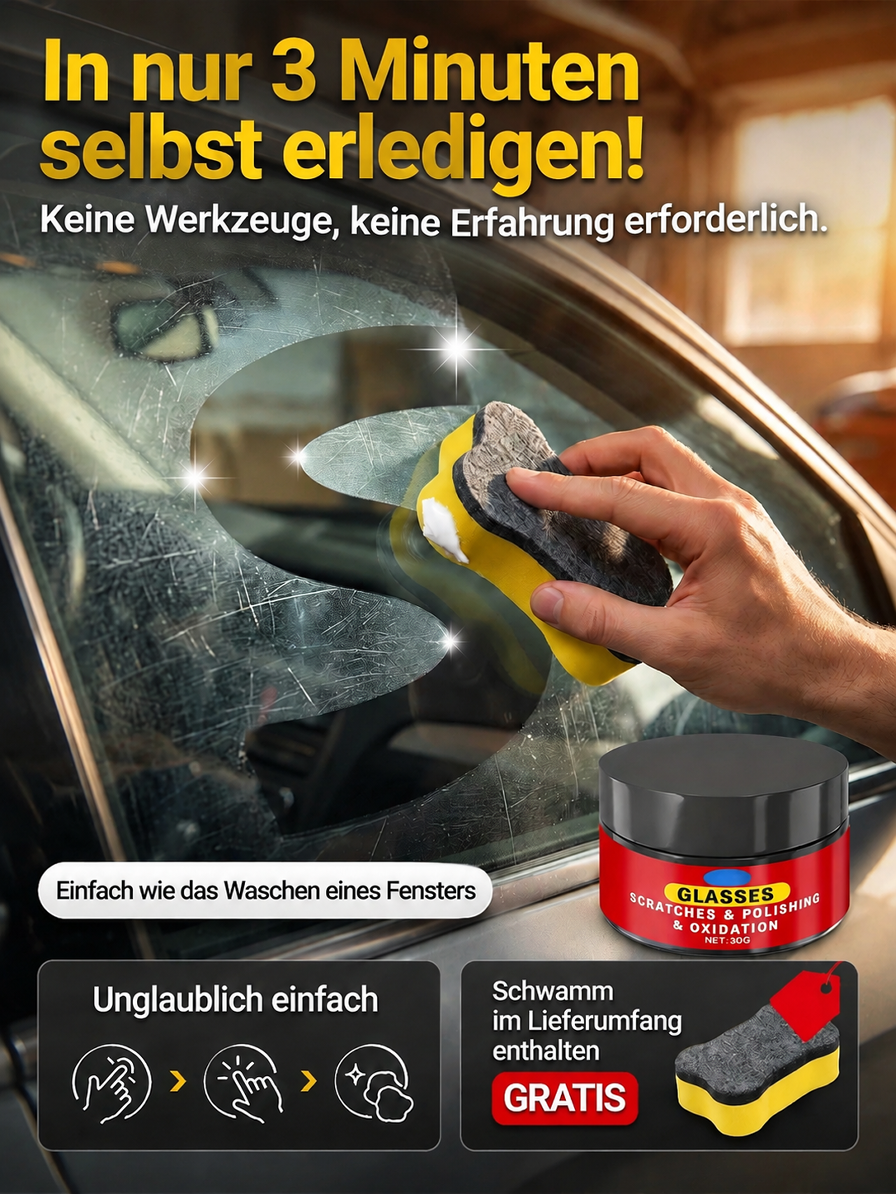 Autoglas-Kratzer-Reparaturpolitur – In 3 Sekunden sind Kratzer verschwunden! 100 % Blendschutz für maximale Sicherheit bei Nachtfahrten!