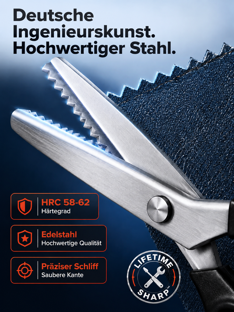 【Automatische Kantenversiegelung】Multifunktionale Zickzack-Schere | Kein Ausfransen | Heute 50% Rabatt