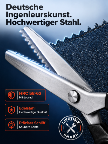 【Automatische Kantenversiegelung】Multifunktionale Zickzack-Schere | Kein Ausfransen | Heute 50% Rabatt