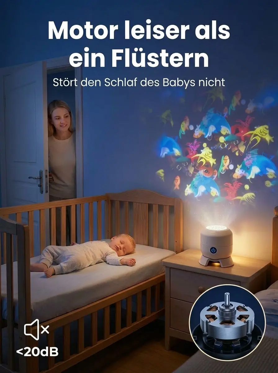 Bunte drehende Festtagsdekoration Lichter– Zauberhafte Unterwasserwelt mit Augenschutz!