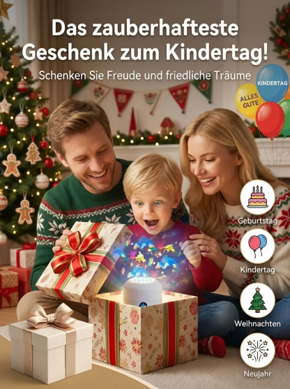Bunte drehende Festtagsdekoration Lichter– Zauberhafte Unterwasserwelt mit Augenschutz!