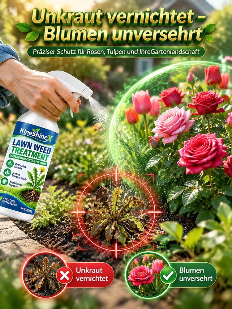 [Wirkt bis in die Wurzeln] Spray zur Unkrautbekämpfung im Rasen | Bio Unkrautvernichter Ohne Glyphosat | Bis zu 5 Jahre Unkrautfrei (-50%)