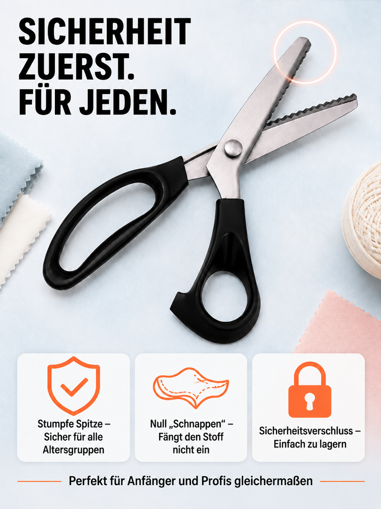 【Automatische Kantenversiegelung】Multifunktionale Zickzack-Schere | Kein Ausfransen | Heute 50% Rabatt