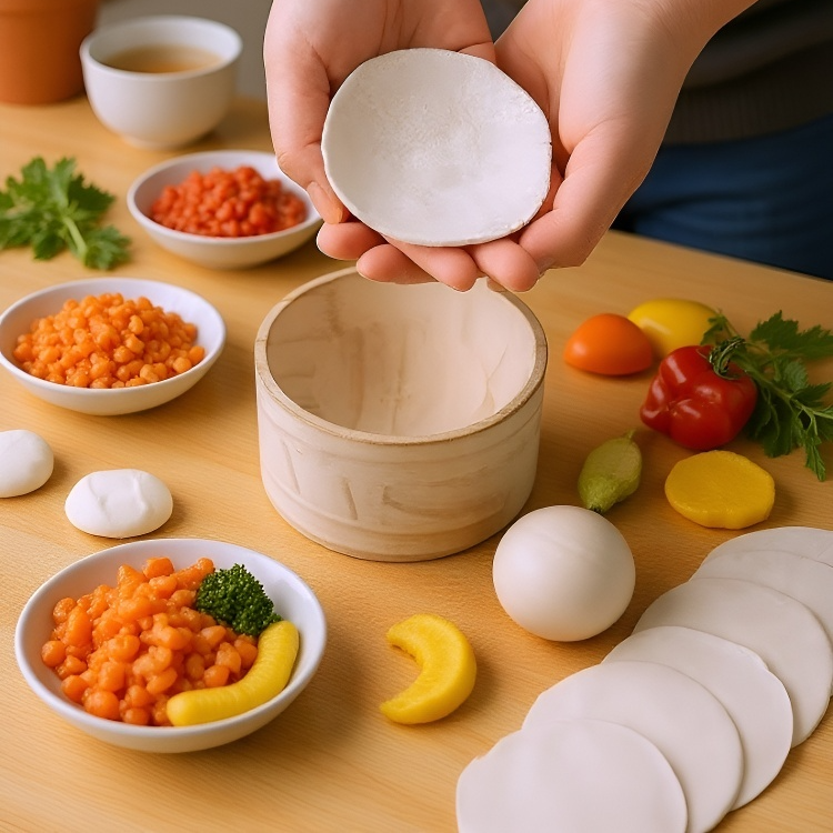 Durable wooden dumpling skin shaper for home cooks