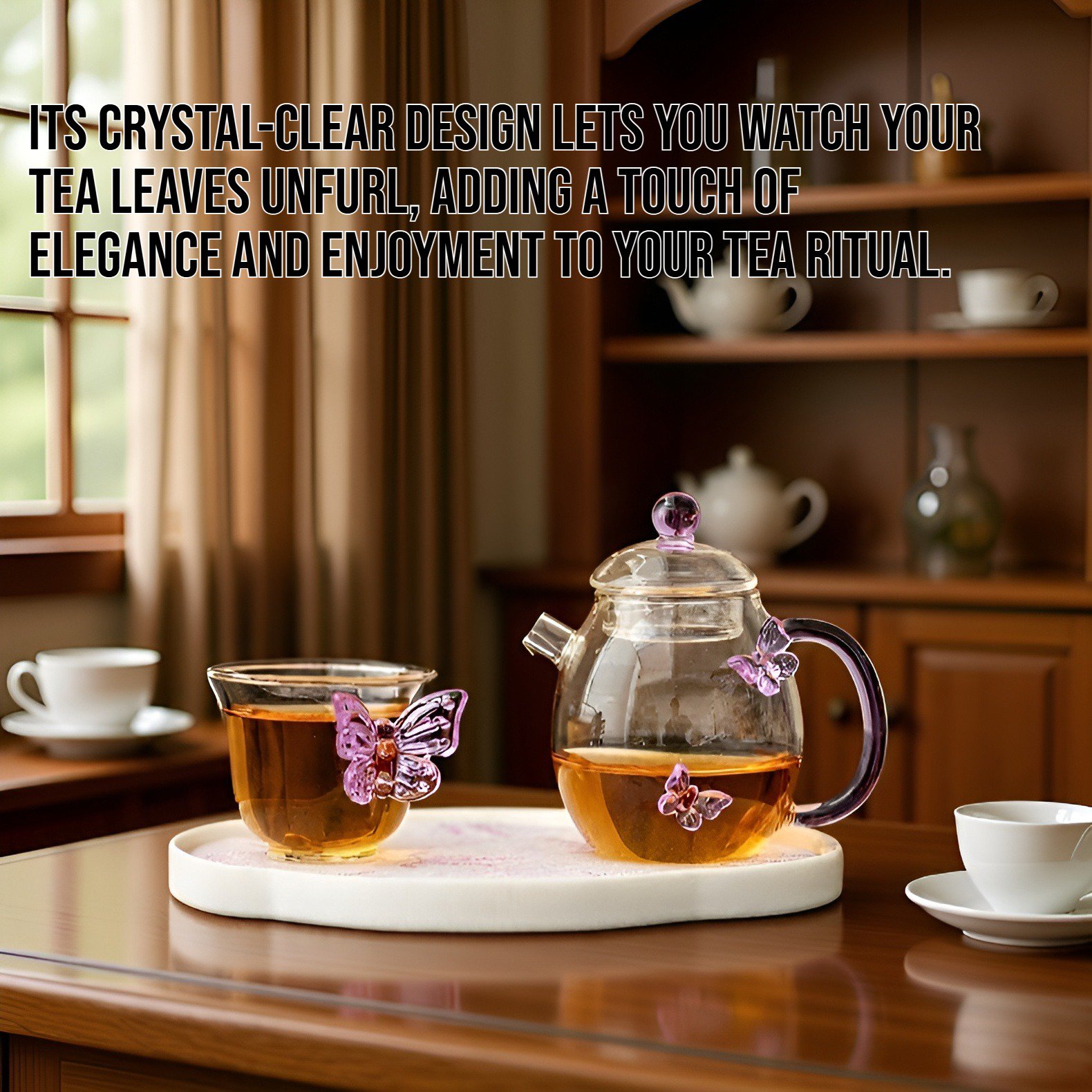 Single use glass teapot for quick tea brewing