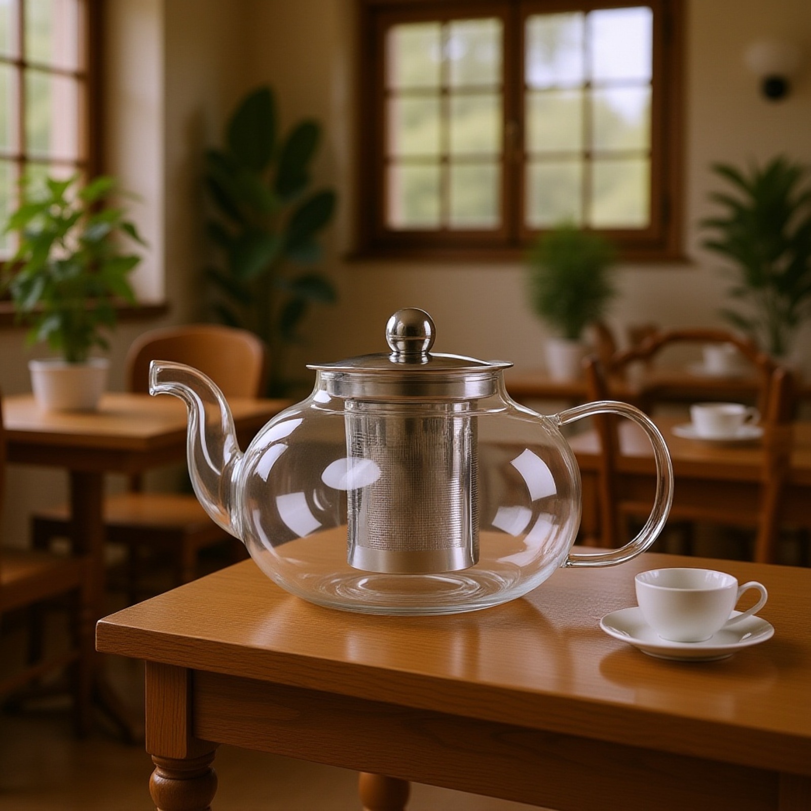 High-Temperature Glass Stainless Steel Tea Filter Pot