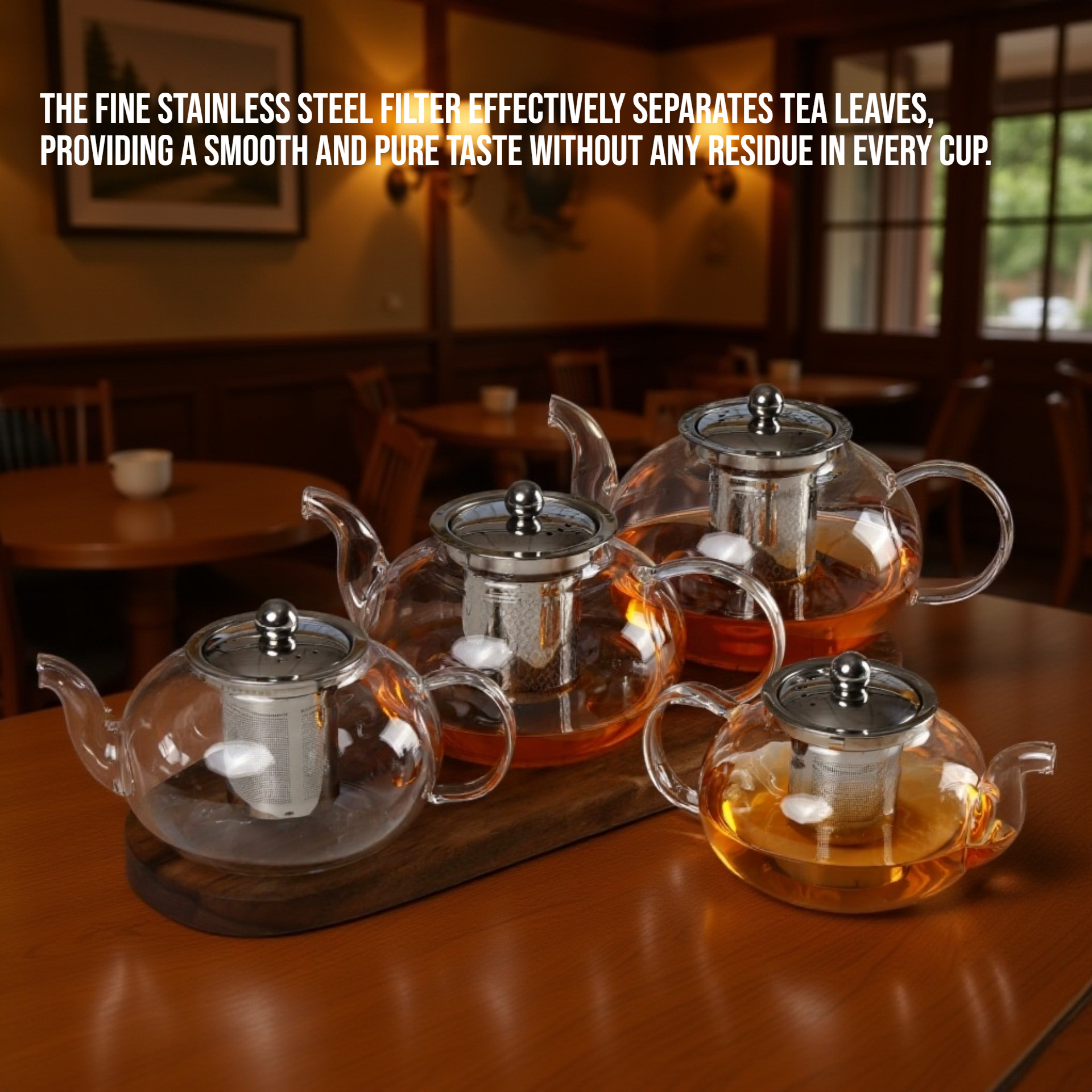 High-Temperature Glass Stainless Steel Tea Filter Pot