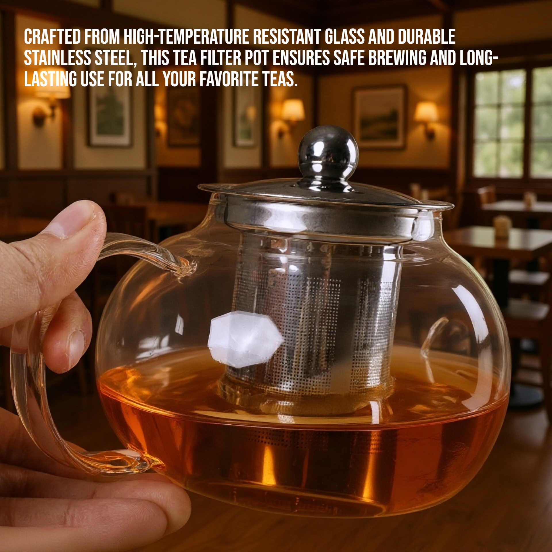 High-Temperature Glass Stainless Steel Tea Filter Pot