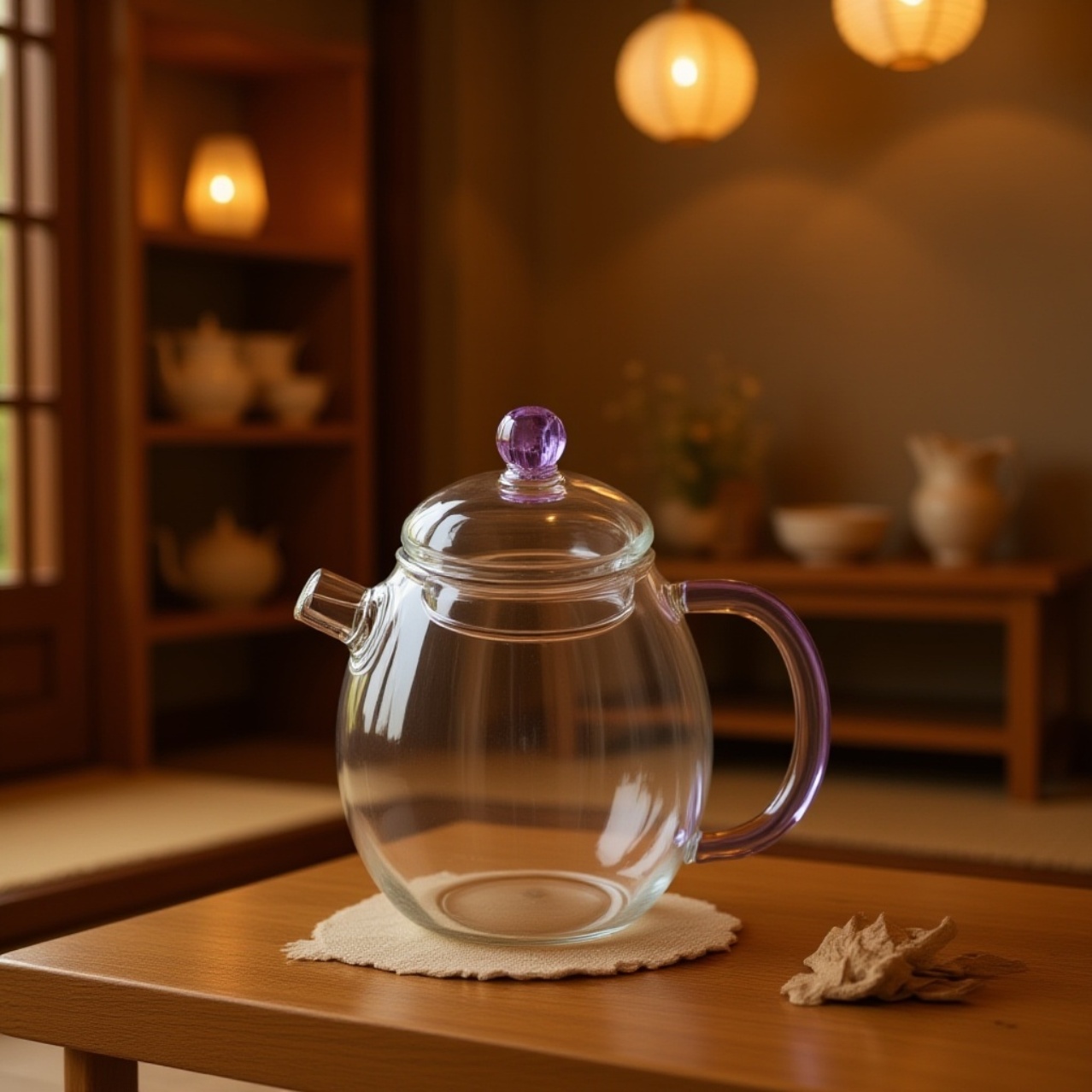 Convenient single serve glass teapot for travel