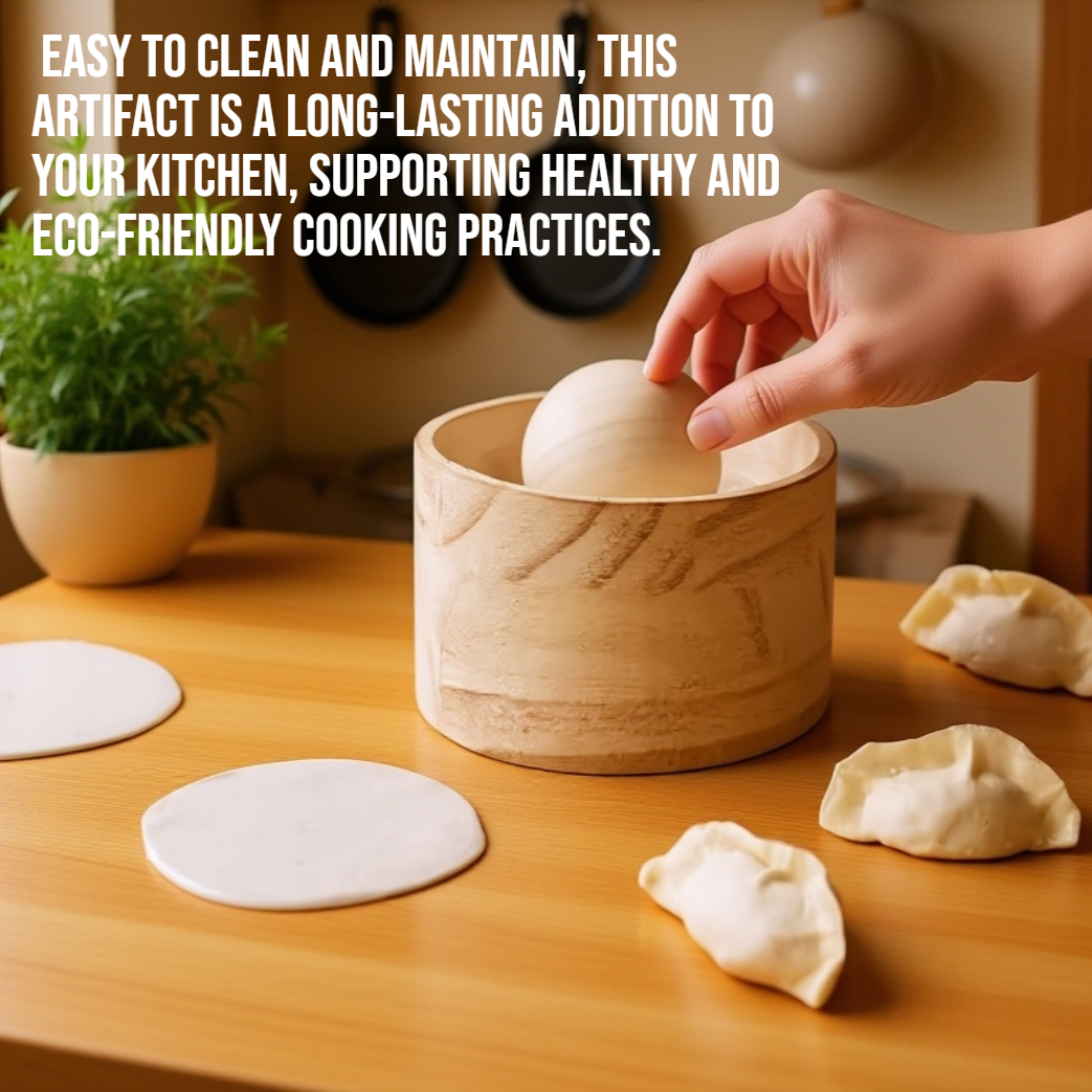 Easy-to-use wooden dumpling skin making tool