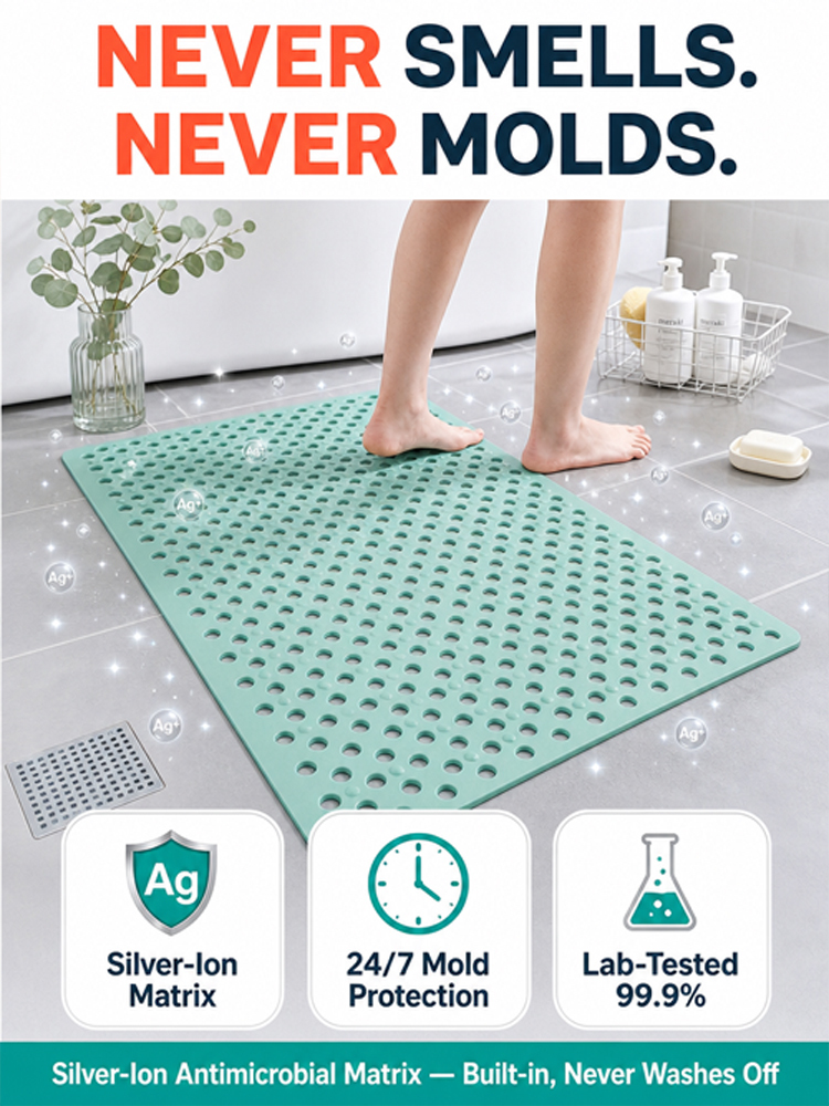 🚀 Non-Slip Mat: Grip to prevent dangerous slips, No more bathroom falls!
