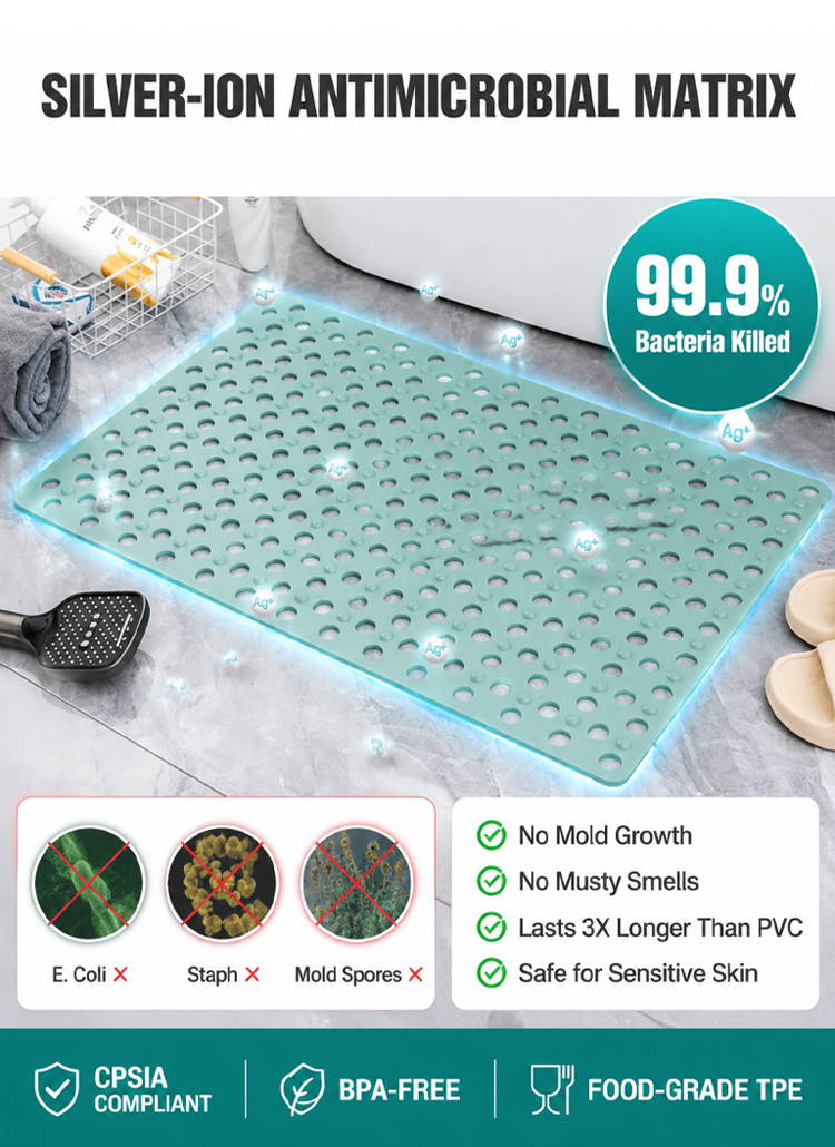 🚀 Non-Slip Mat: Grip to prevent dangerous slips, No more bathroom falls!
