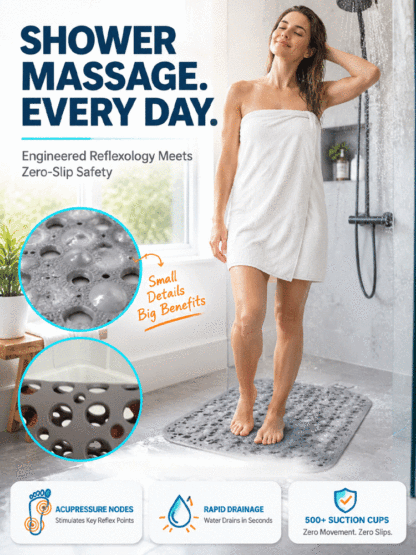 🚀 Non-Slip Mat: Grip to prevent dangerous slips, No more bathroom falls!