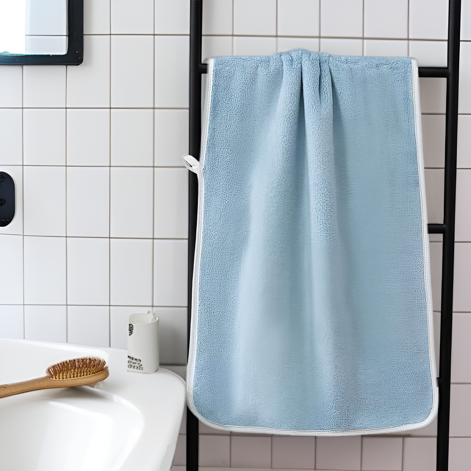 Ultra plush coral fleece towel showing high absorbency