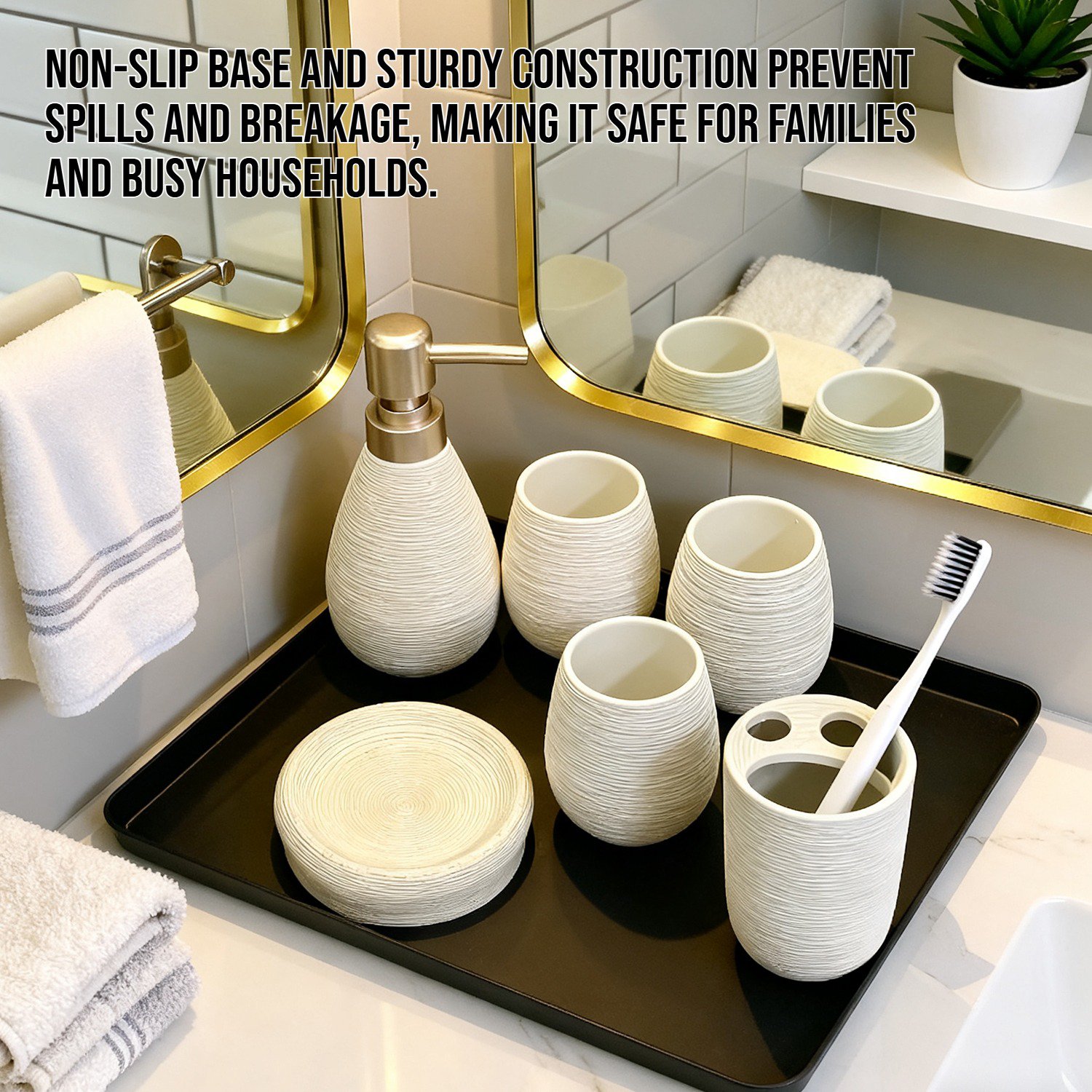 Elegant ceramic bathroom toiletries accessories set