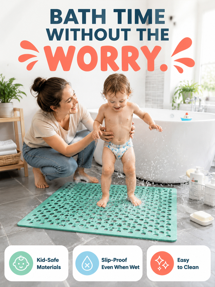 🚀 Non-Slip Mat: Grip to prevent dangerous slips, No more bathroom falls!