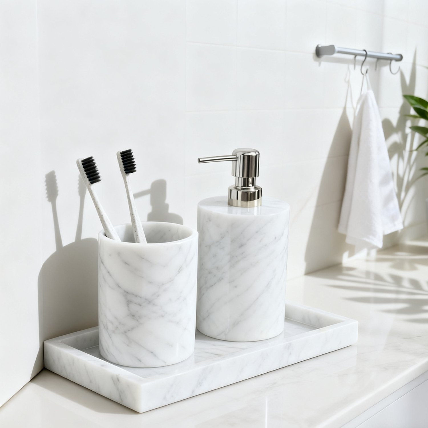 Modern marble resin soap box for bathrooms