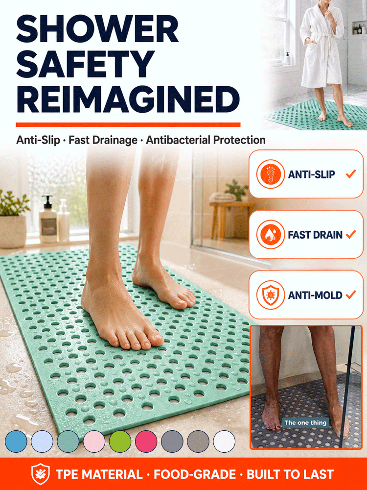 🚀 Non-Slip Mat: Grip to prevent dangerous slips, No more bathroom falls!